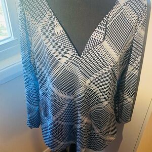Women's Blue Black and White NY & Company Top